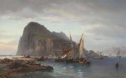 Vilhelm Melbye Shipping off Gibraltar Sweden oil painting artist